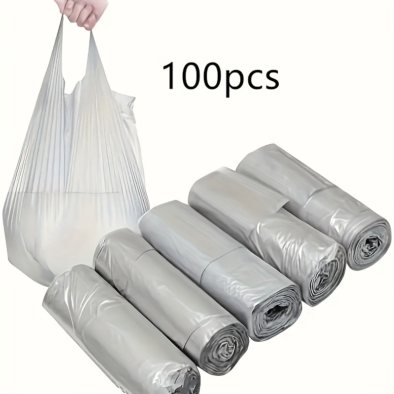 

4 Gallon Bathroom Trash Bags, 5 Rolls/ Small Handle Trash Bags, Suitable For Office, Kitchen, Bedroom Trash Cans, Portable Strong Trash Bags