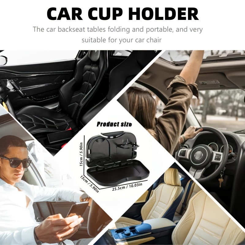 car seat back tray organizer with foldable dish dual cup holders anti slip spill proof design durable abs plastic for road trips travel essentials compatible with 99 vehicles vehicle dining accessory   material backseat dining compact storage easy to clean   travelers Product details 8