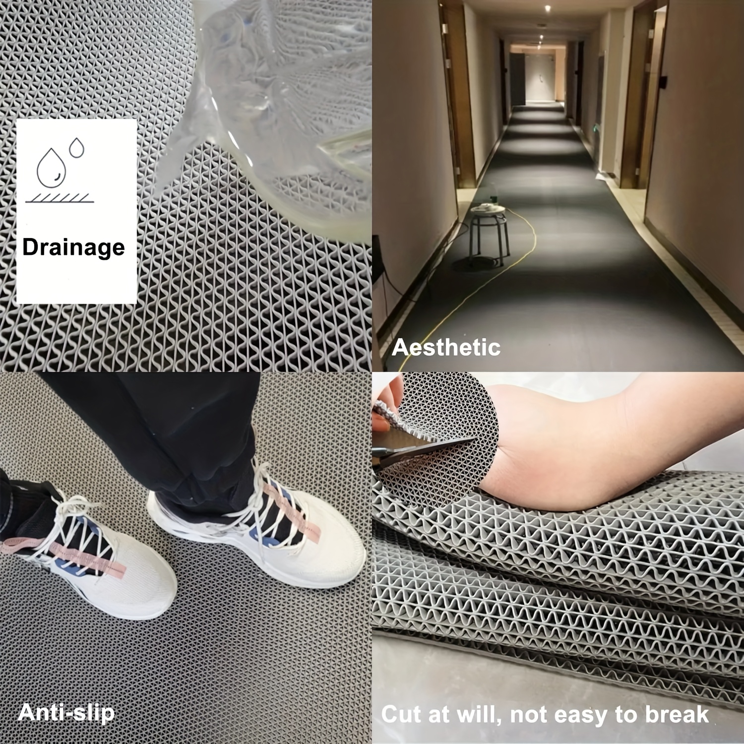 s shaped hollow non slip bath mat high quality anti skid   mat with   easy to   polypropylene fibers for bathroom kitchen hand wash only bath mats for bathroom kitchen floor safety modern floor decor Product details 2
