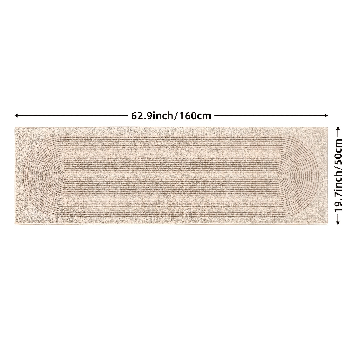 Modern Boho Runner Suitable For Kitchen, Laundry Room & Hallway - Non-slip Absorbent Floor Mat With Backing, Thick Low-pile Suitable For , Machine Washable U-shaped, Minimalist Bohemian Floor