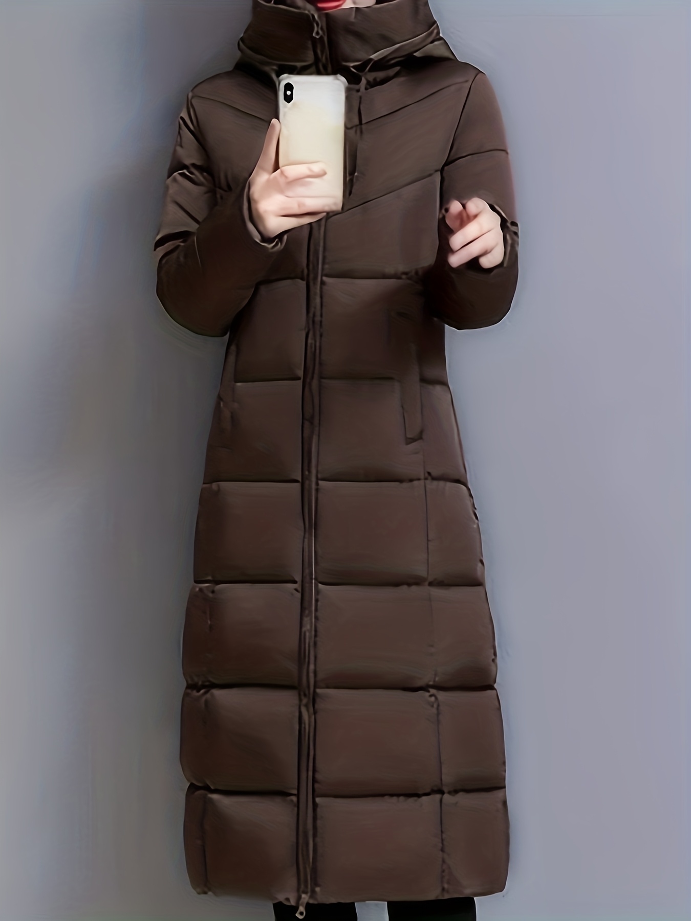 Women'S Thickened Long Winter Coat Fit Knee-Length Zipper Front, Solid  Black, Cozy Warm Outerwear for Cold Weather, Winter Coats