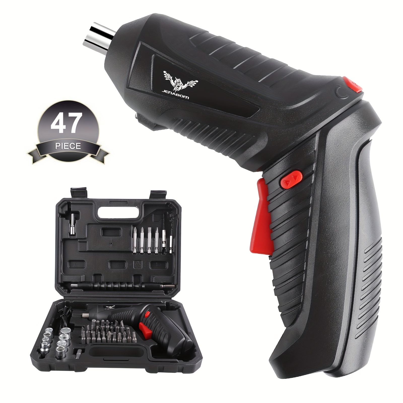 

Black Electric Screwdriver, 3.6v Cordless Screwdriver Rechargeable With 44pcs Screwdriver Bit Set, Front Led Light, Flexible Shaft, Micro Usb, Carrying Case, Easy For Small Home Projects