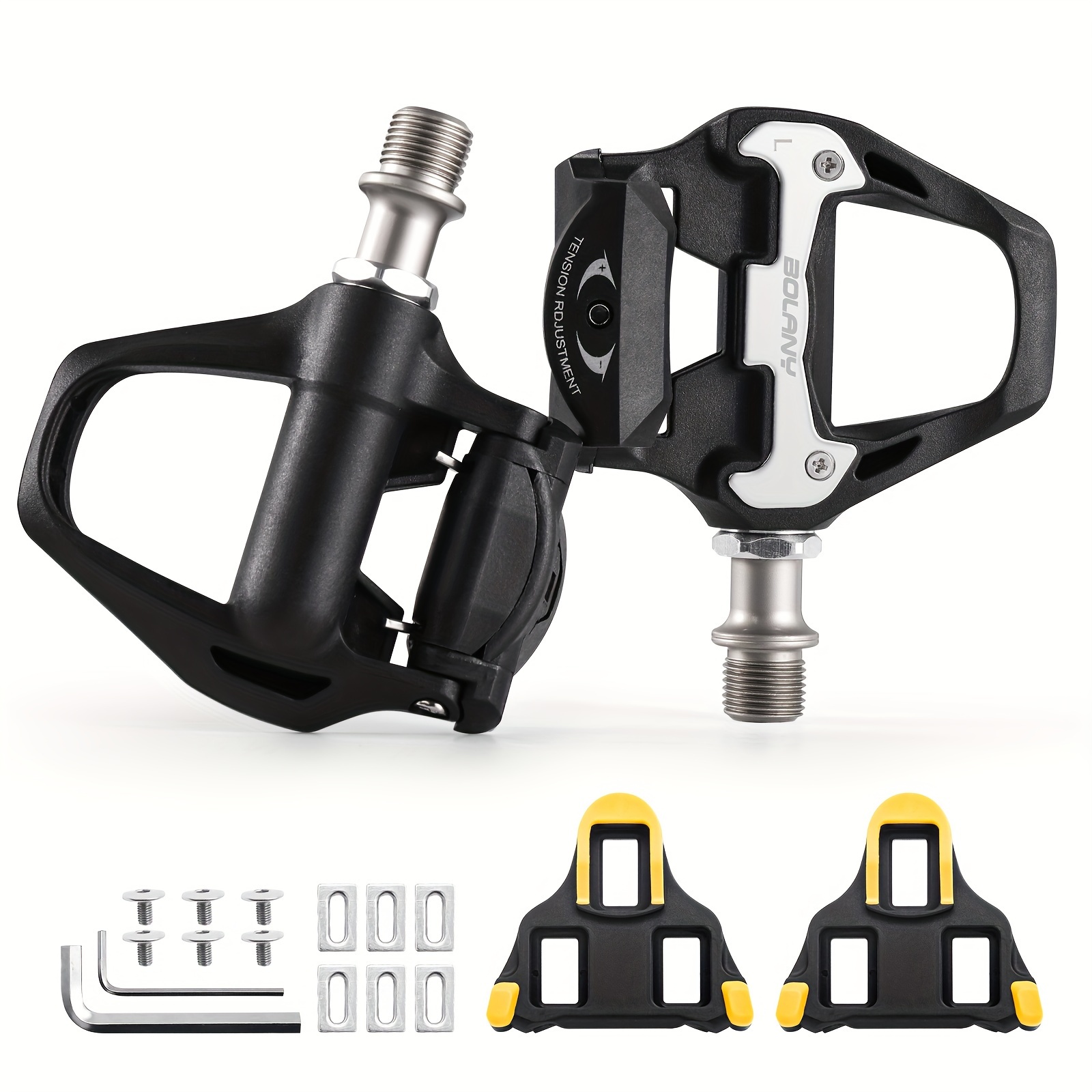 

Road Bike Pedals, 268g/pair Lightweight Bicycle Pedals With Cleats Set, Compatible With Spd-sl System