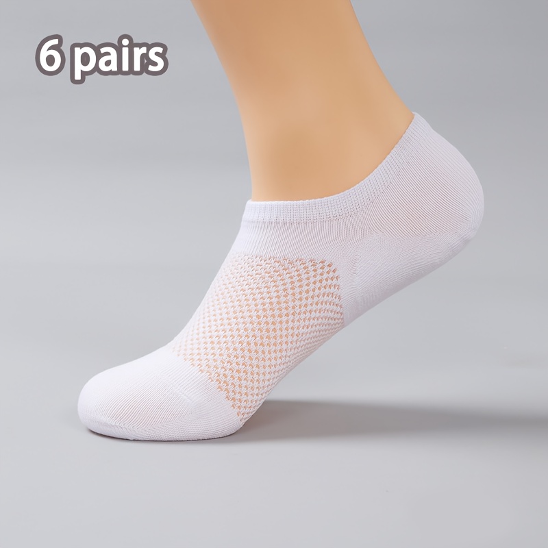 6 Pairs/18 Pairs Summer Thin Breathable Short Socks, Solid Color Men's Invisible Socks, Classic Unisex Low-cut Socks, Random Colors, Machine Washable