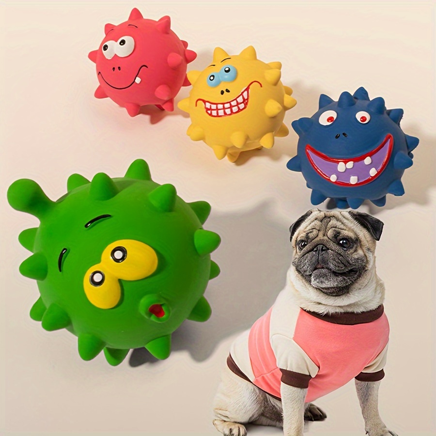 

1pc Dog Durable Crew Prickly Ball Toy, Pet Grinding Teeth Sound Toy For Dog Interactive Supply