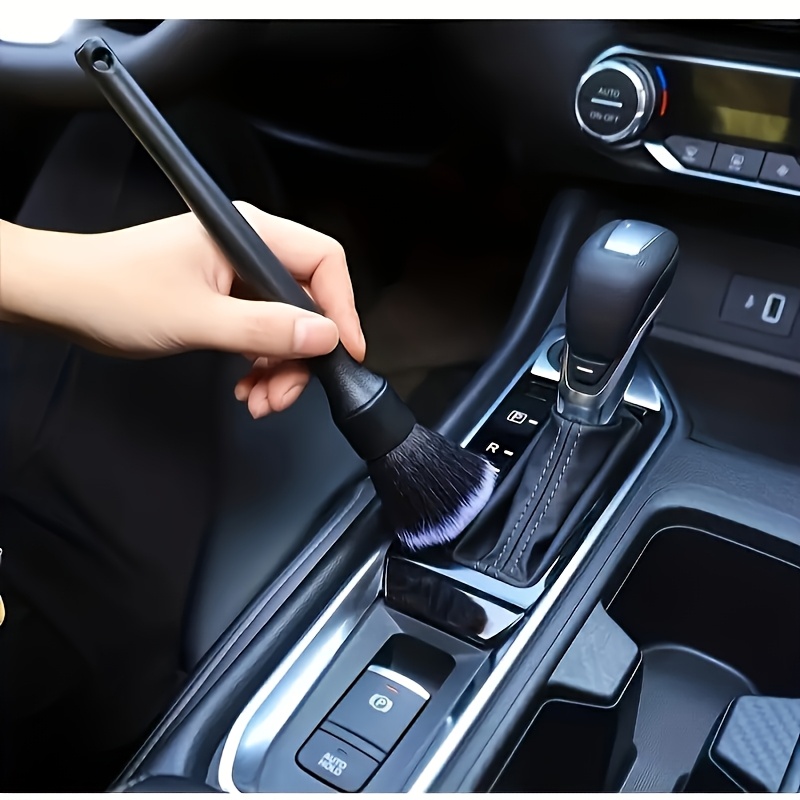 1pc Car Interior Detail Brush, Soft Bristle Cleaning Brush, Dusting Brush, Car Interior Cleaning Tool, Car Detail Brush, Car Dashboard Dusting Brush, Without Battery, Uncharged, Plastic Material