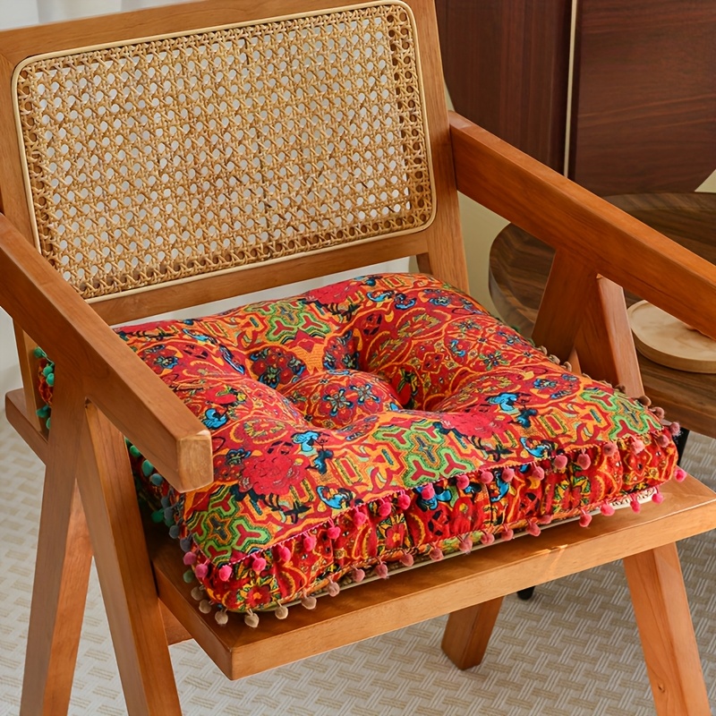 Image of Moroccan Cushion Pillow Thickened And Linen Chair Cushion Floor Mat Tatami Cushion Home Decor Bohemian Style Sofa Cushion Backrest Pillow