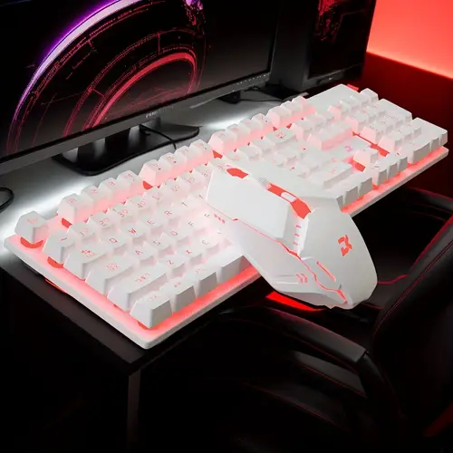 keyboard 6d mouse set abs ergonomic white pudding cap usb wired windows fashion year gift