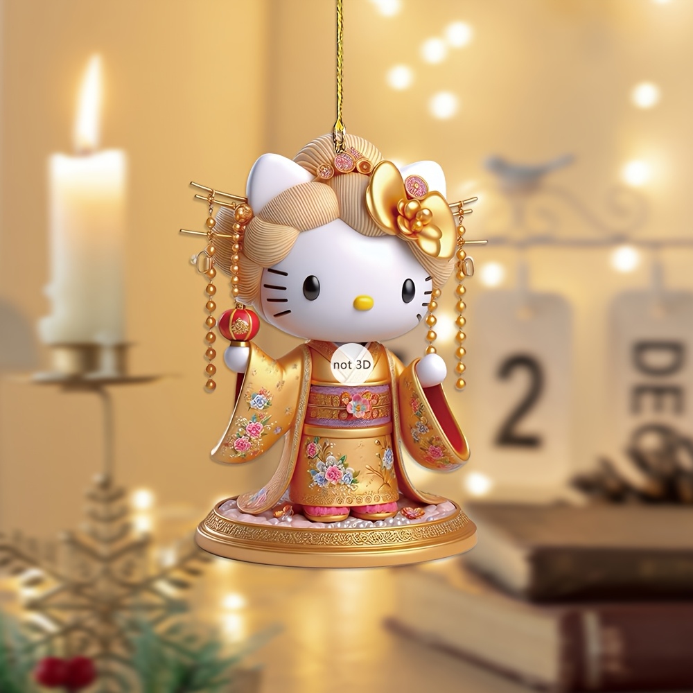 

1pc Sanrio Hello Kitty Acrylic Pendant, 2d Creative Hanging Ornament, Fashionable Decor, Valentine's Day & New Year Spring Multi-functional Accessory