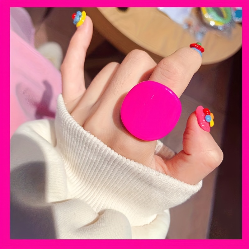 

Elegant Curved Ring For Women, Fashionable Acrylic Open Accessory
