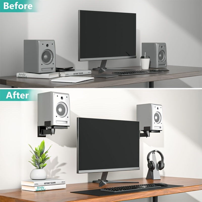 Black Wall Mount Universal Stereo Speaker Bracket