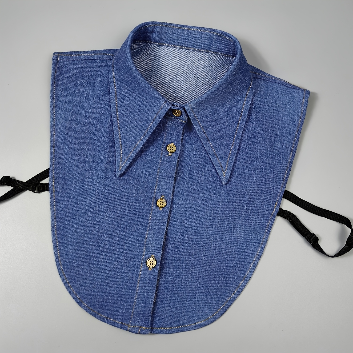 TEMU 1pc Trendy Denim Detachable Collar For Men And Women, Versatile High-quality Fashionable Large Collar For Spring, Summer, Autumn, Winter,