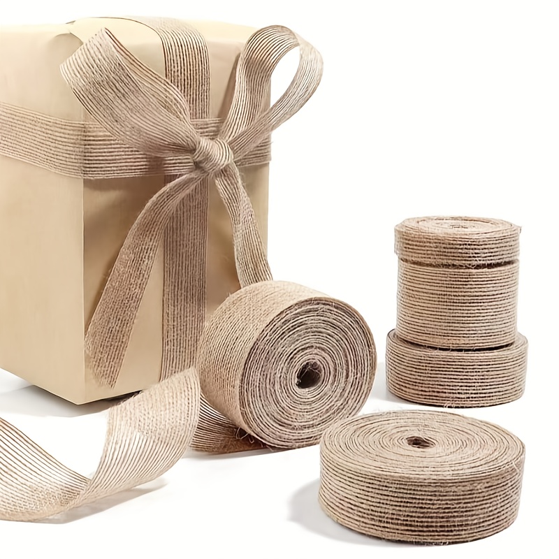 1 roll 10  coarse burlap ribbon with wired edges suitable for handmade garland crafts diy wedding decoration flower gift packaging autumn garland and ribbon decoration 0