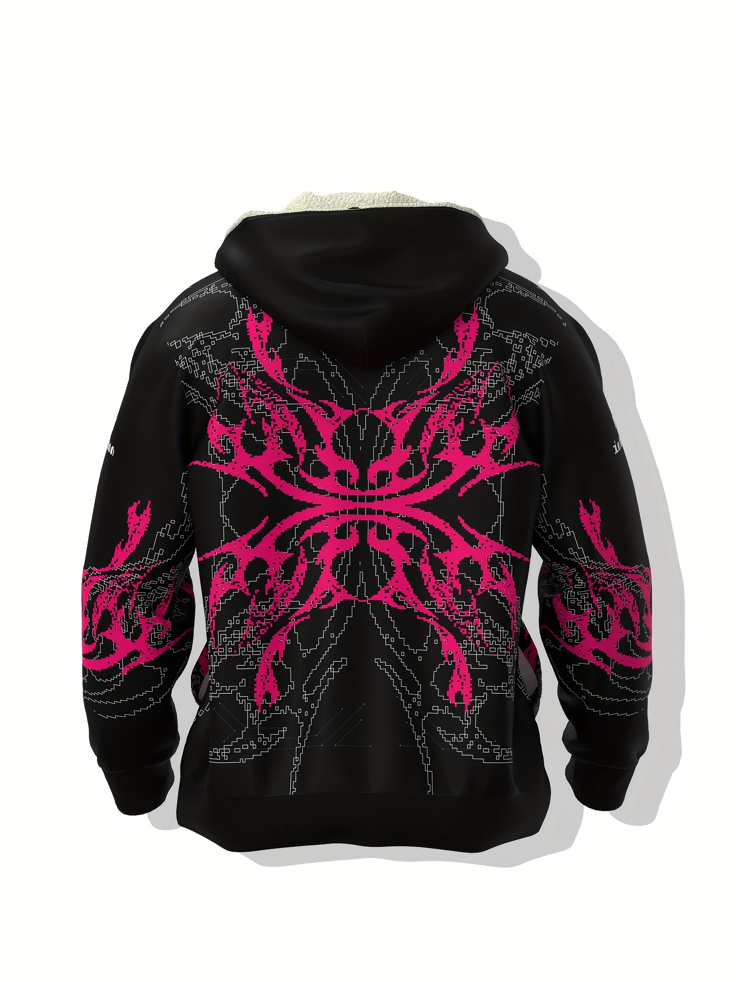 mens cyberpunk neon full zip hooded jacket Temu United Kingdom