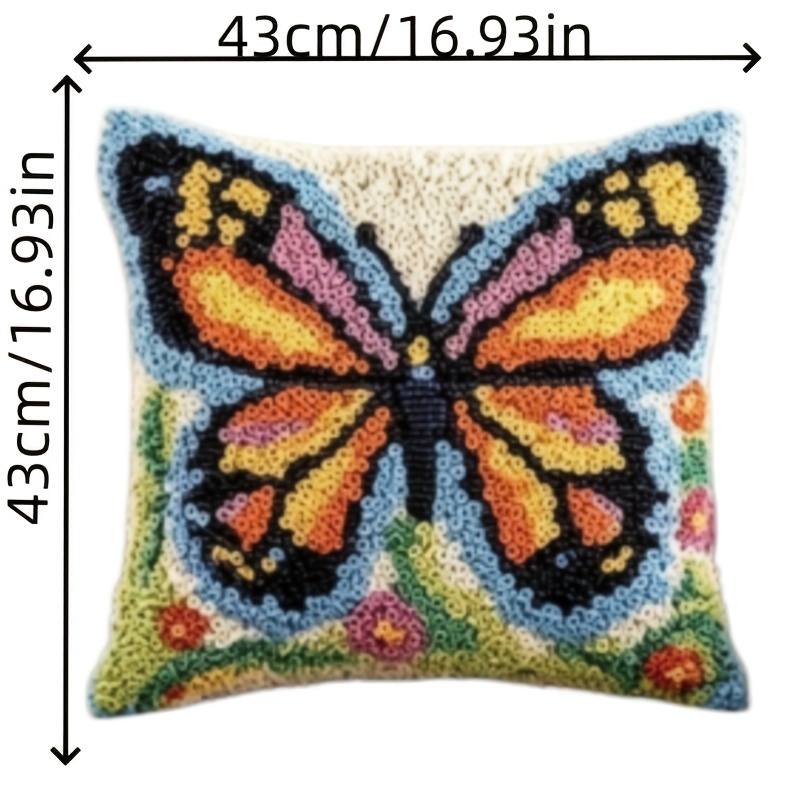 Lock Hook Kit with Butterfly Pattern, DIY Pillowcase Craft Set