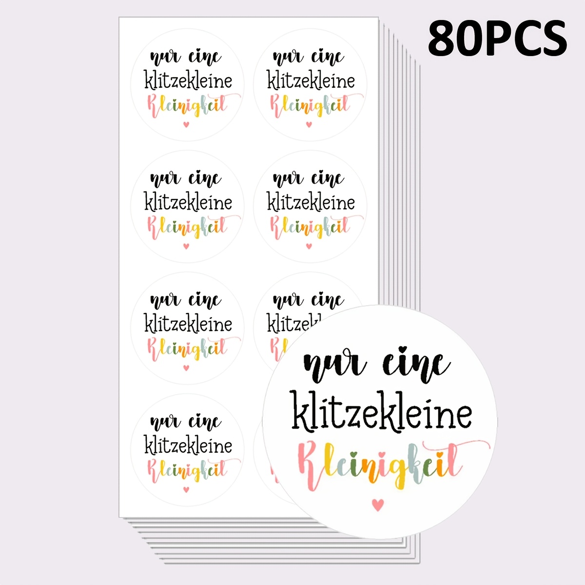 Image of 80pcs Small Thoughtful Sealing Stickers, German Round Self-adhesive Labels, Suitable For Small Businesses / Gifts / Handmade Shops / Bakeries / Universal For Souvenirs, 1.97 Inches