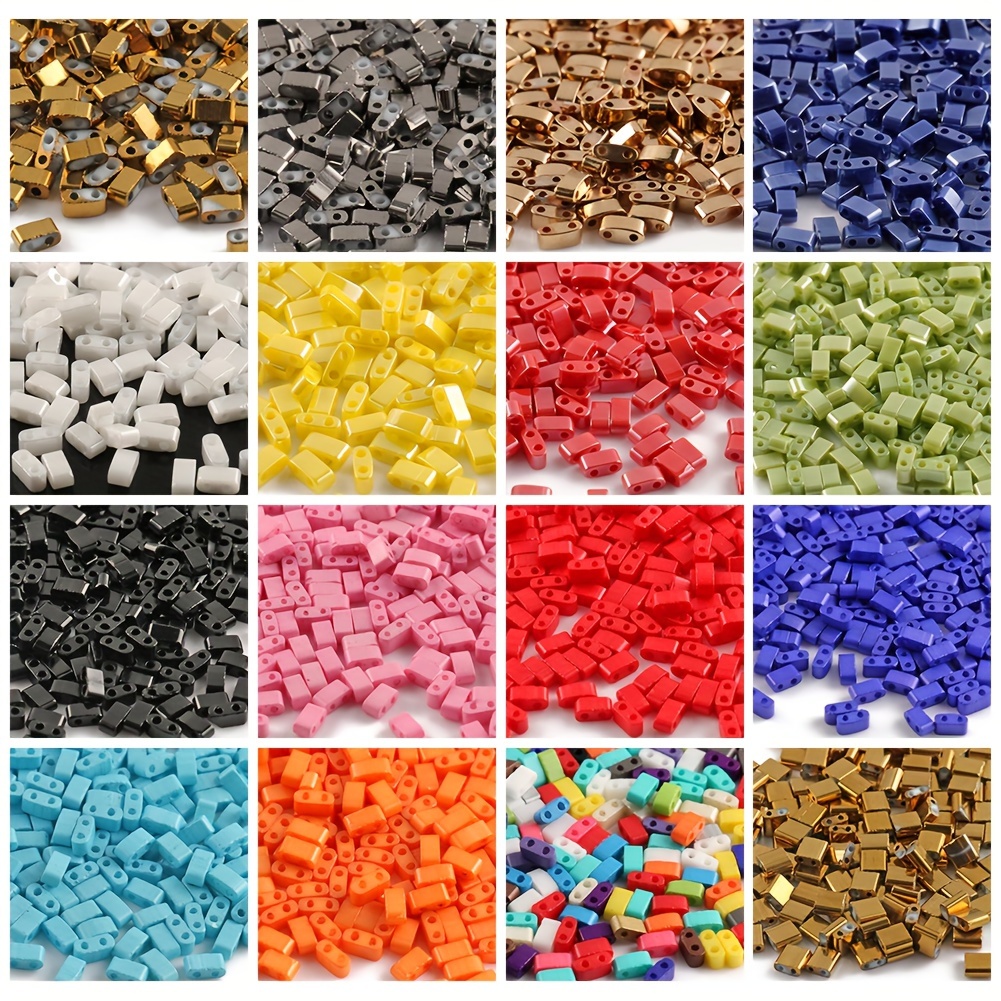 

50pcs 5x5x2mm Flat Multicolor Glass Gallstone Vacuum Plating Double Hole Seed Beads Loose Spacer Beads For Jewelry Making Diy Bracelet Necklace Handmade Crafts Gift For Women