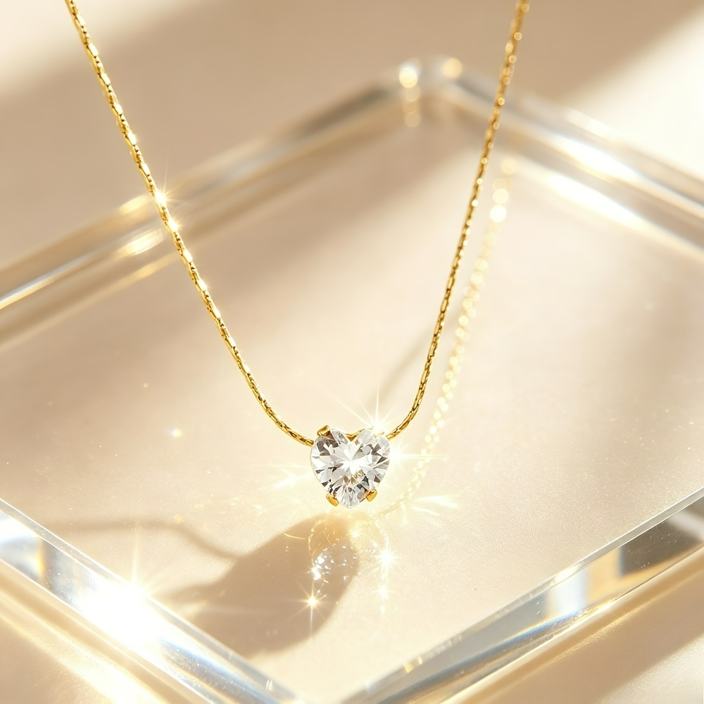 18K Gold-Plated Heart-Shaped Pendant Necklace