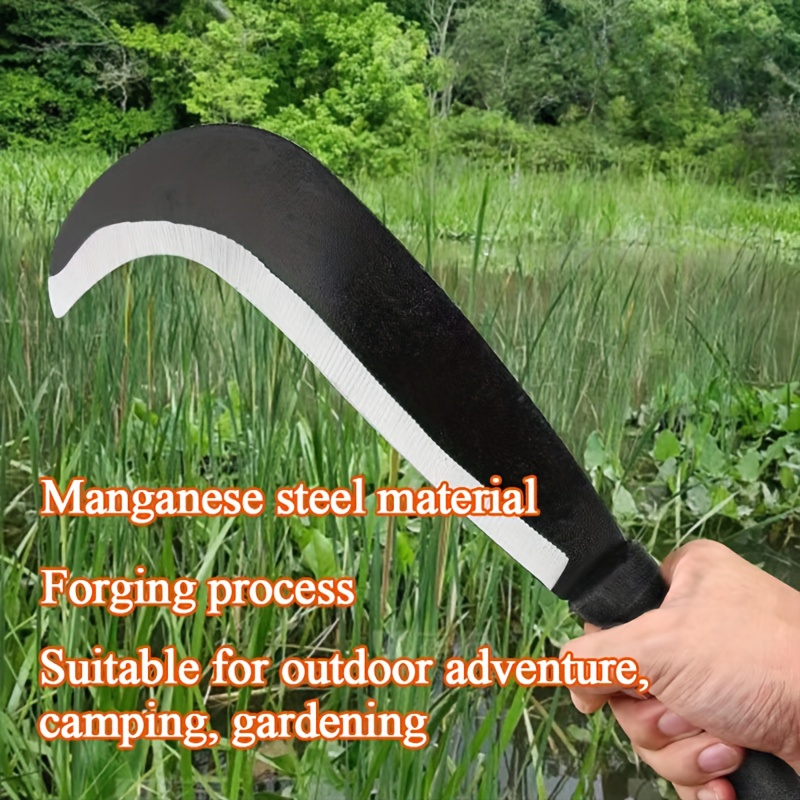 1pc   steel heavy duty   hook machete suitable for outdoor   and gardening with handle