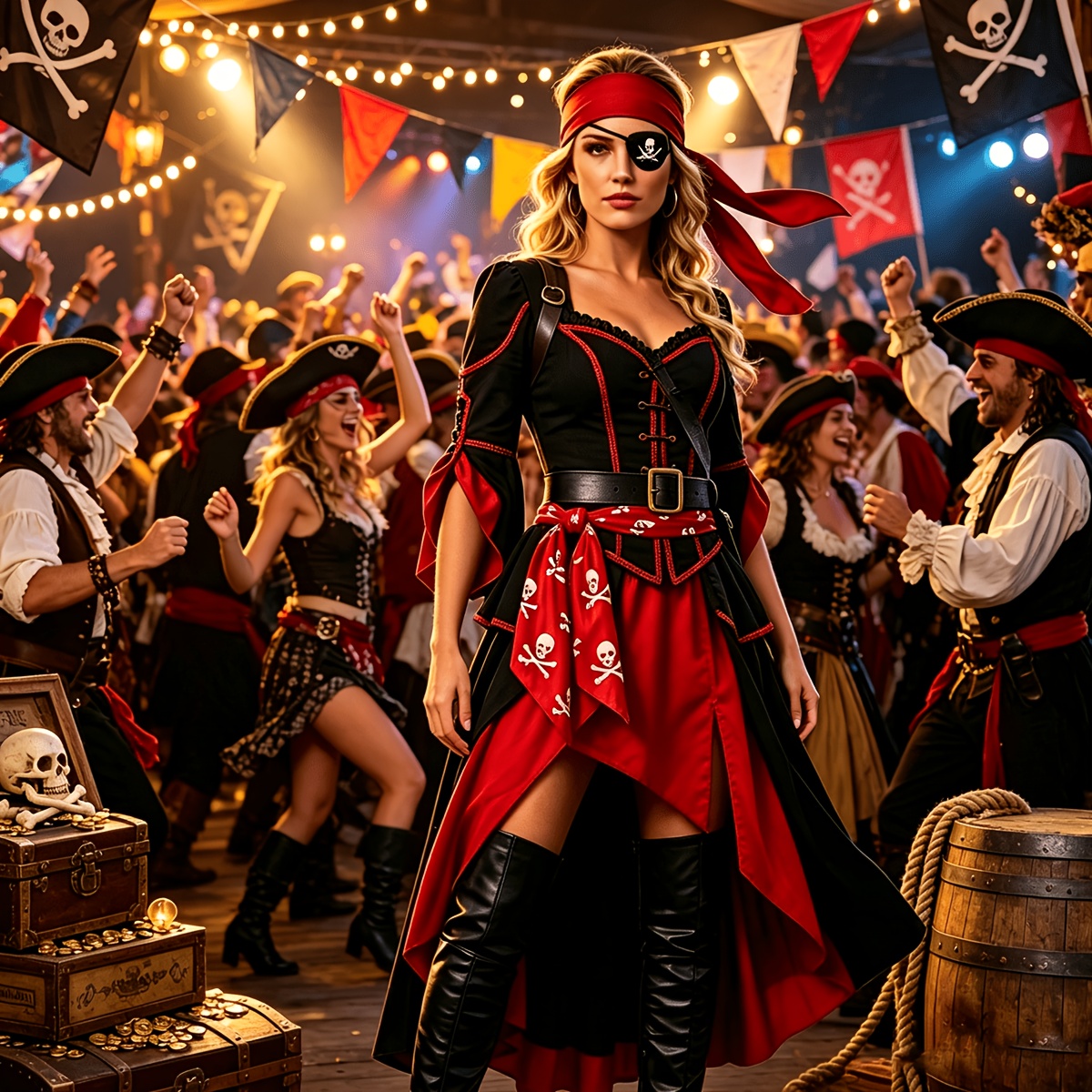 8pcs Pirate Lady Costume Accessory Set