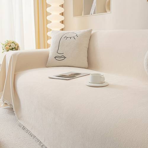 item picture 1pc universal chenille sofa cover towel cover used as blanket multifunctional sofa cover