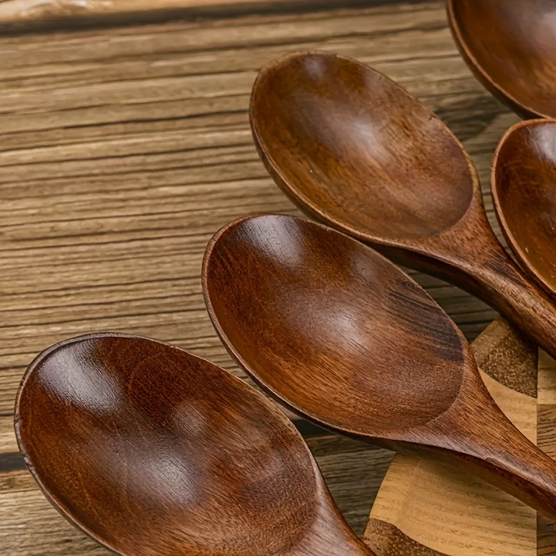 Set of 4 Wooden Soup Spoons, Multifunctional 23.5 Cm Long-Handled Wooden Spoons - Reusable Wooden Cutlery for Stirring, Long Soup Spoons, Suitable for Afternoon Tea, Home, Restaurants, Travel, And Dinner Parties.