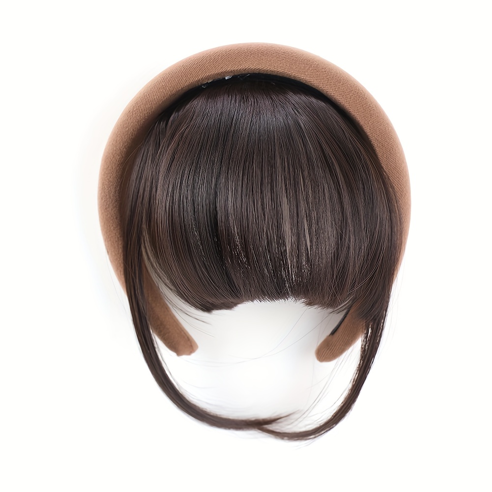 Image of Detachable Headband Synthetic Bangs Hairstyle, Fake Bangs Suitable For Any Occasion, Suitable For Parties Halloween, Synthetic Wig Headband Bangs, Women