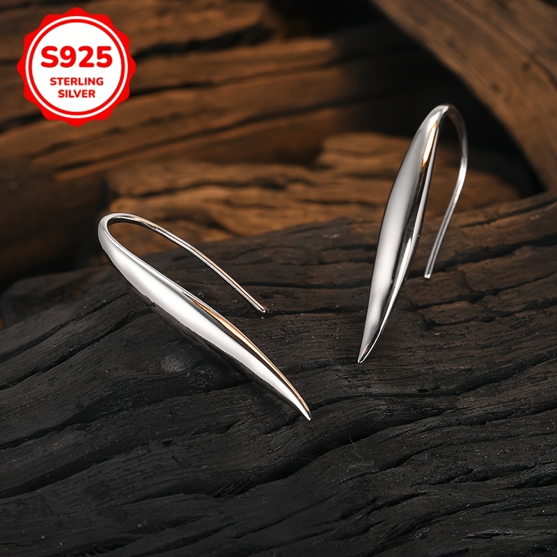 Custom Glossy Curved Hook Earrings 3G 925silvery