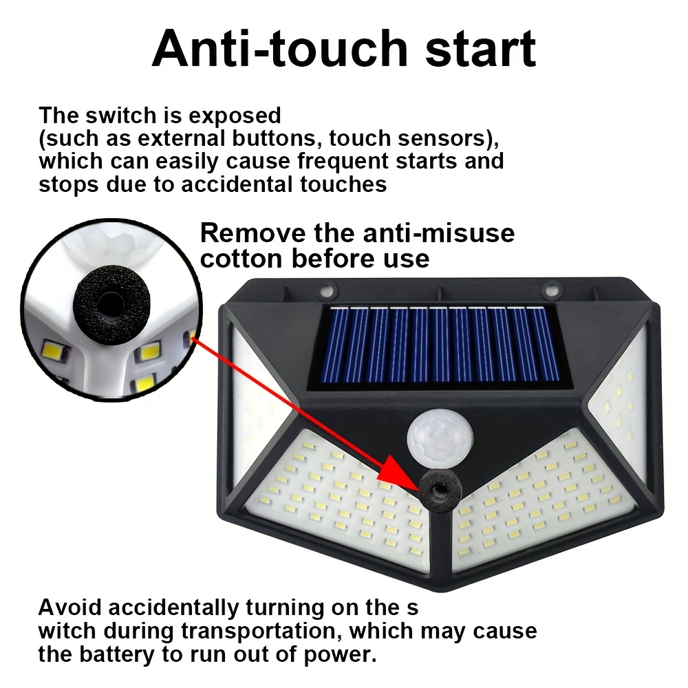 1/2/4/6/8pcs 100 LED Solar Wall Lights Outdoor Solar Lights PIR Motion Sensor Solar Powered Sunlight Lamps Courtyard Lights Super Bright, 3 Modes Solar Motion Lights Outdoor, Solar Fence Lights Safety Lights for Garden Yard Outside