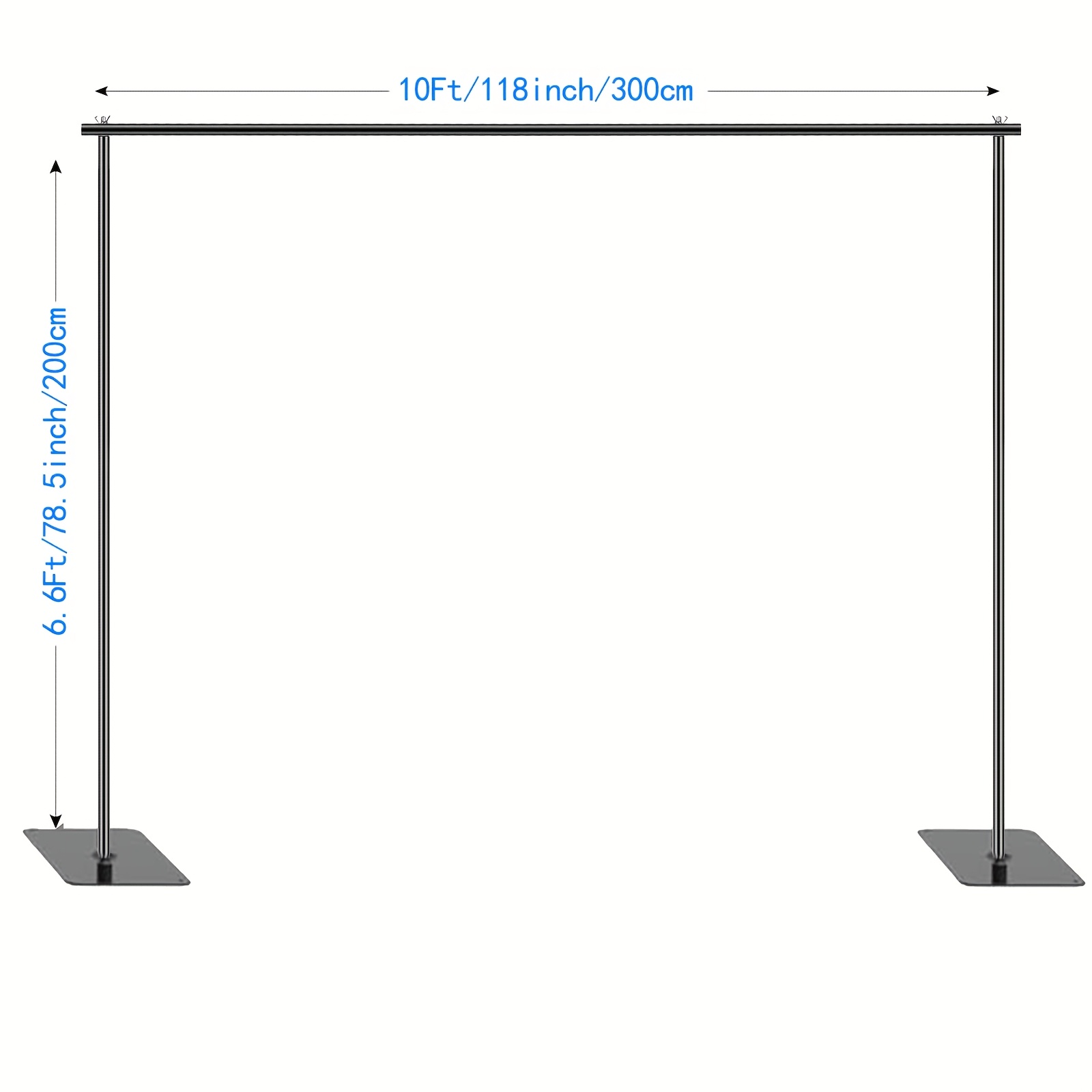 TEMU Christmas 10x6.5ft Adjustable Backdrop Stand - Heavy Duty Metal Background Support System For Photo Studio, Events, Wedding, Birthday Parties