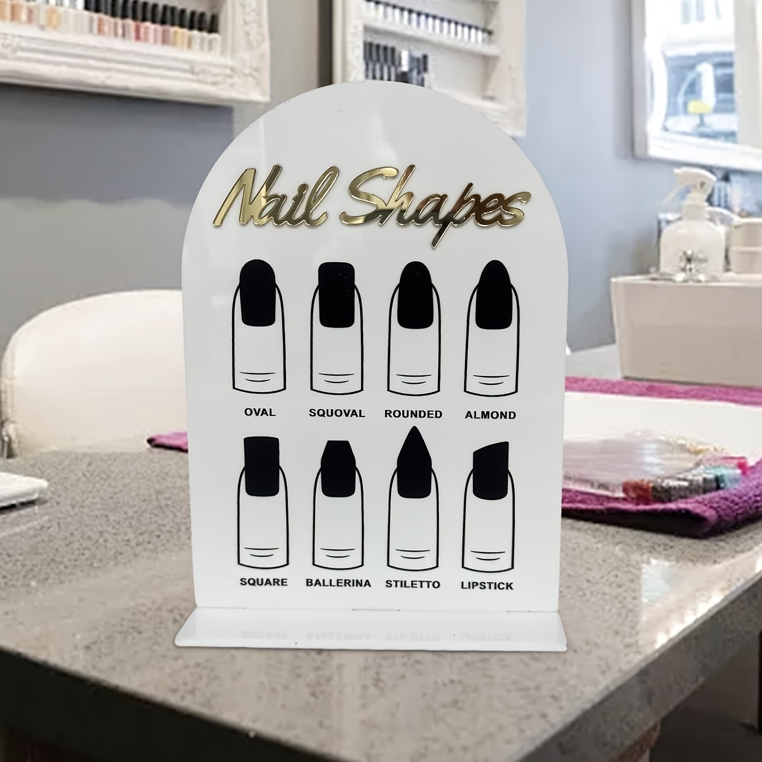 

1pc Acrylic Nail Salon Sign, Nail Shape & Care Tips Display, - Decor, Gift For Clients & Friends