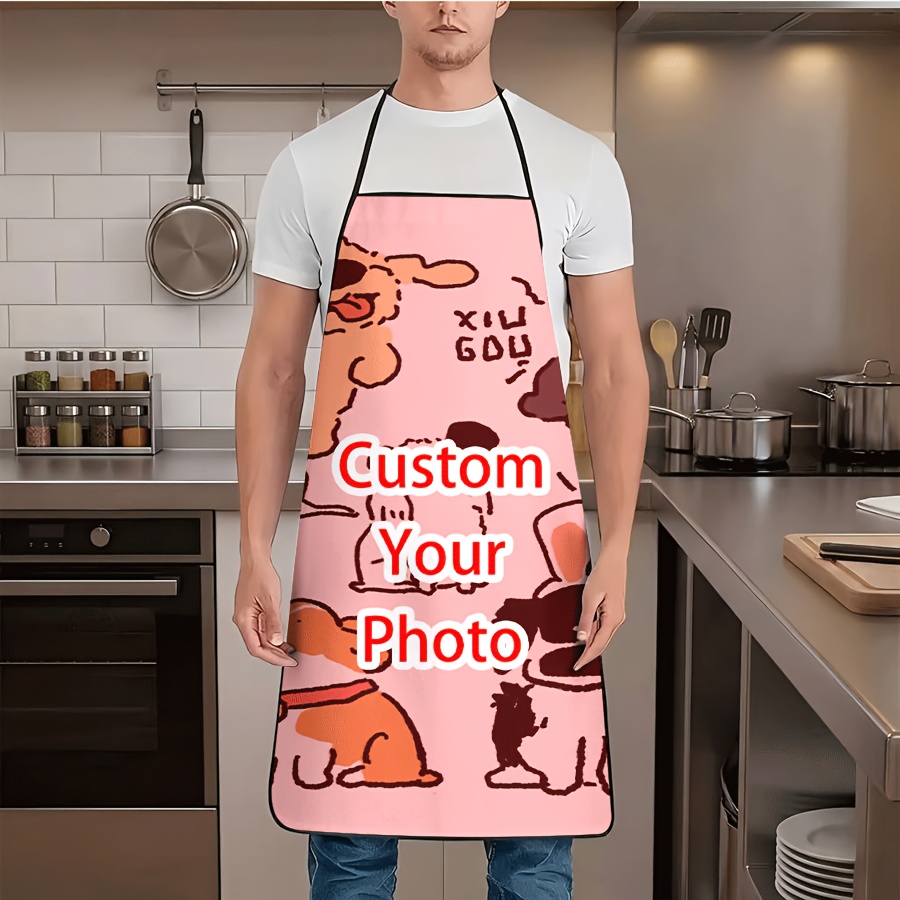 TEMU 1pc, Customized Apron Customized Pattern Kitchen Apron Creative Print Unisex Apron For Housekeeping Cleaning Apron Suitable For