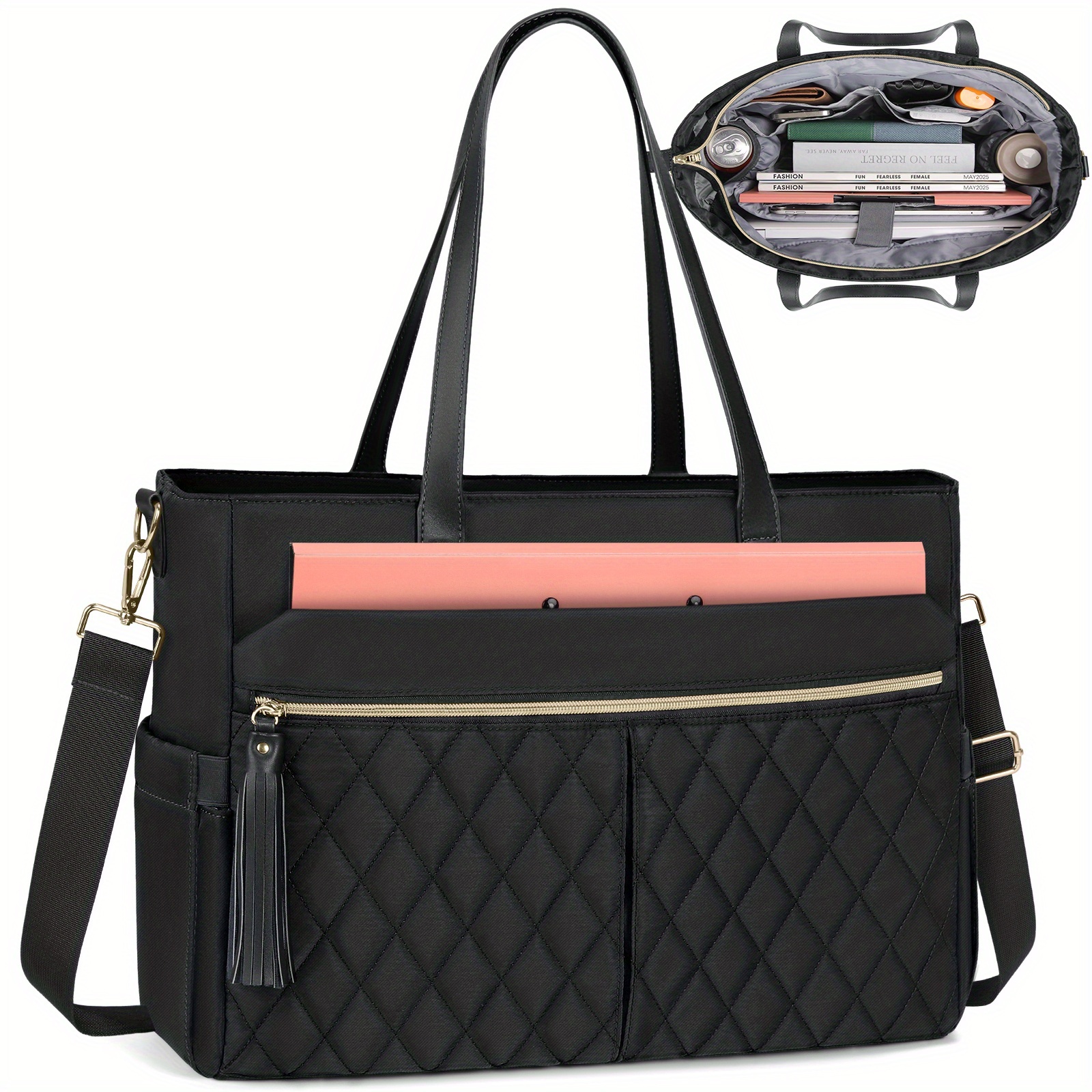 Tasche Arbeit Damen Fasrom Lehrertasche – Geräumige Tragetasche Mit Laptopfach Bis 15,6 Zoll Große Tragetasche Damen