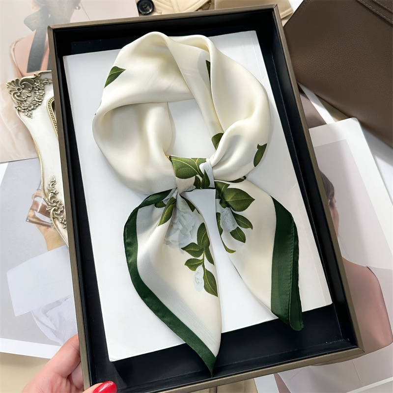 E-shop 1 Stück 27,56 Zoll Elegantes, blumengemustertes, quadratisches Tuch, stilvolles, winddichtes Damen-Kopftuch