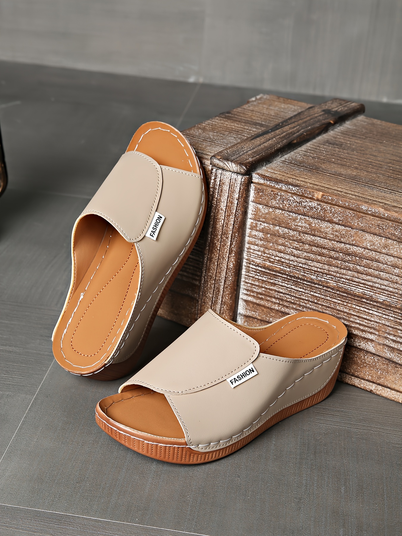   womens light blue slide sandals comfortable arch support breathable open toe design with soft rubber sole casual   heel slip on shoes for casual attire   cover upper Product details 27