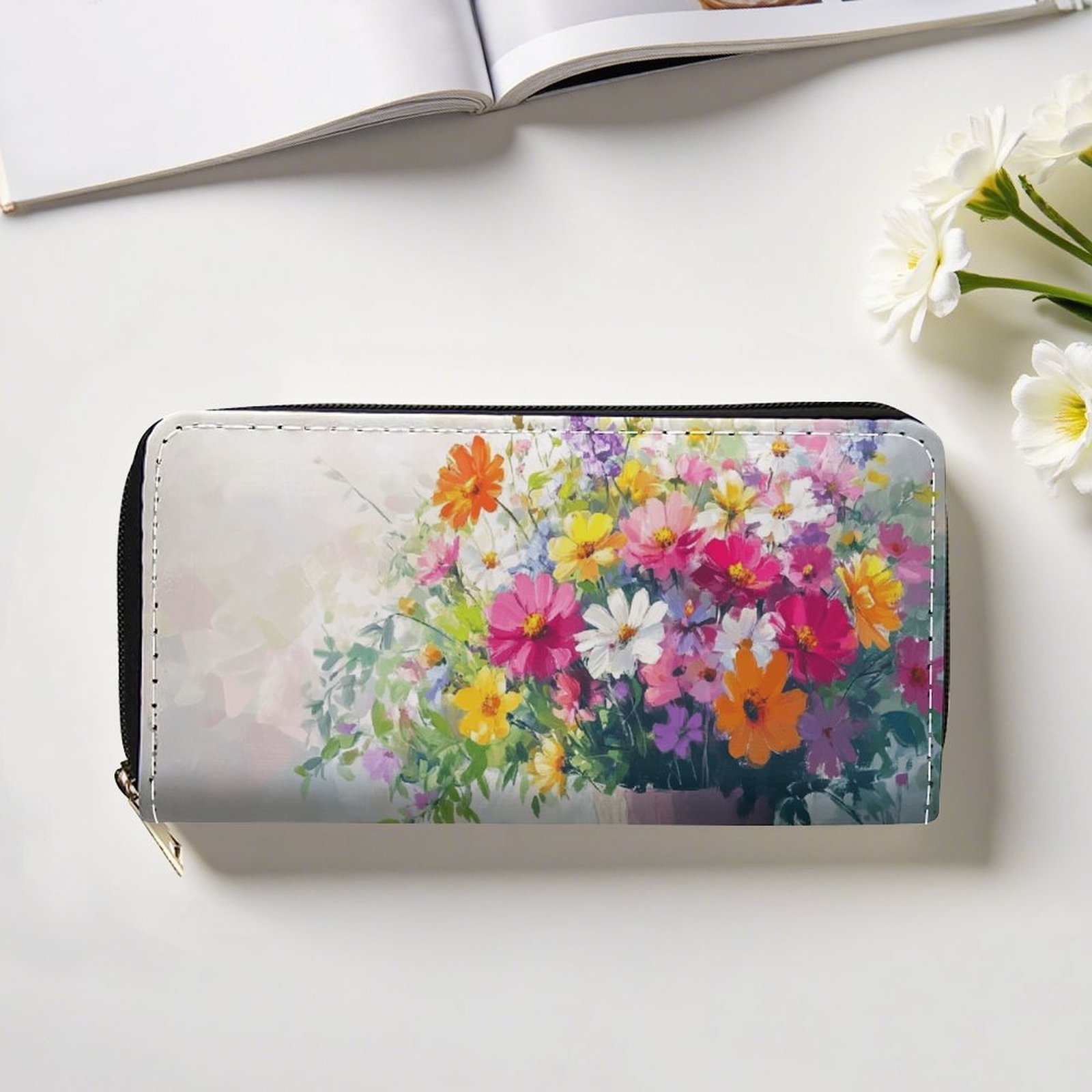 Women s & Men s Multifunctional Long Wallet with Zipper Closure - Large Card Holder & Coin Pocket, Double-Sided   with Golden-Tone Hardware,   Options (Pink/White/Purple/Blue/Green/Orange/Black) - Ideal Gift for  , Durable & Easy-Clean, Zippered Wallet Purse with Card Slots & Coin Pocket, Wet Wipe  , No Lining, Zipper Wallet, Large Women Wallet for Women, Wallet for Women Long, White Wallets for Women, Women Wallets High Quality,