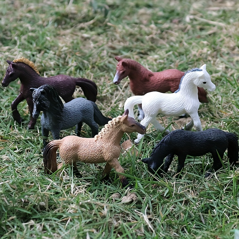 18pcs Realistic Foal Model Children's Toy Set