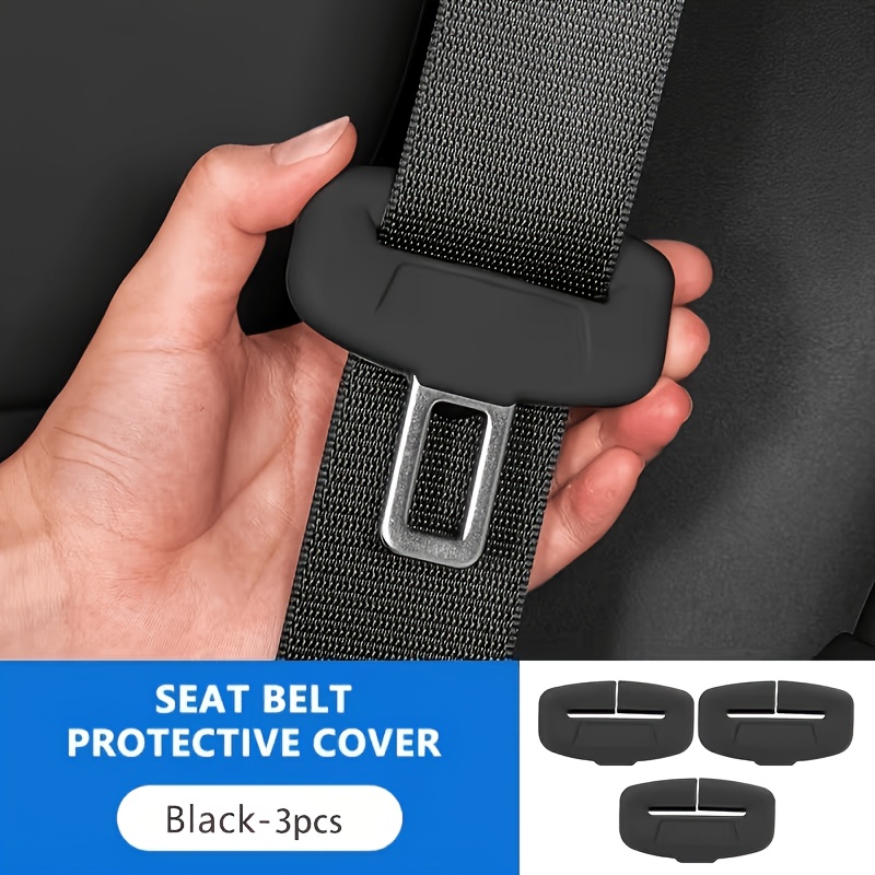 TEMU 3 Protezioni Nere per Fibbie delle Cinture di 'Auto, Coperture Morbide in Silicone Resistenti agli Urti, Protettivi Universali per Fibbie delle
