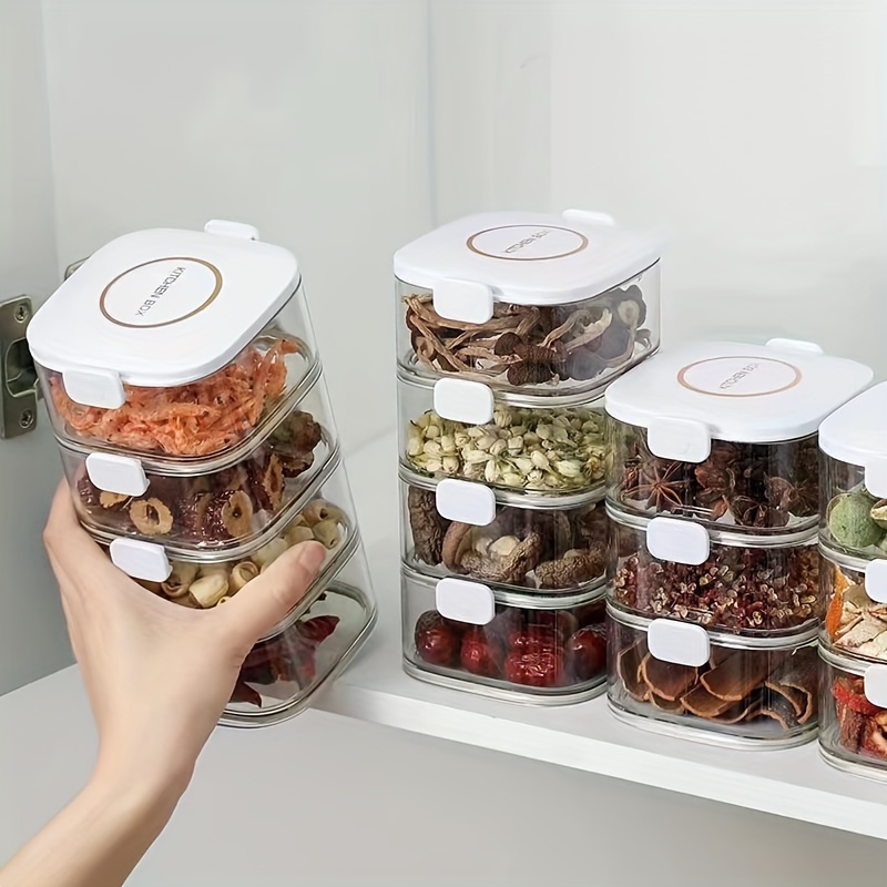 stackable airtight spice containers set lids pet material Temu Canada