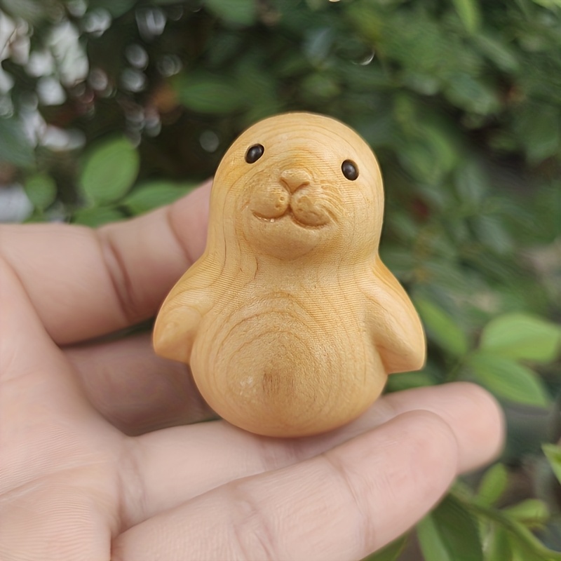 Image of 1.5-inch Handcrafted Wooden Figurine, Suitable For Display Room Or On A Desk, A Great Collectible For Home Decoration, A Perfect Gift For , And A Animal Decor Piece