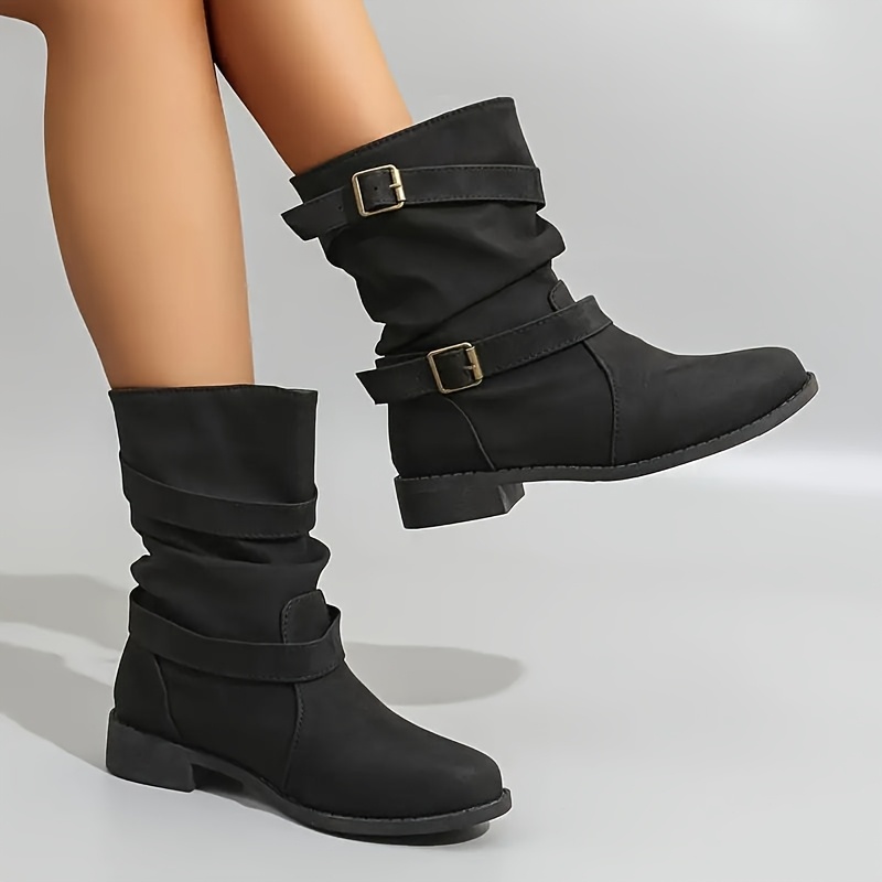 Elegant Women Shoes Shoes Women's Ankle Boots Low Heel Comfortable Casual Winter Shoes, Versatile Fashion Women's Warm Short Boots, Women Shoes