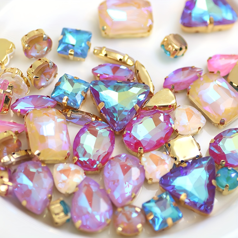 40pcs Golden Bottom Rhinestone Hand Shoes Hats Bags Decoration Rhinestone
