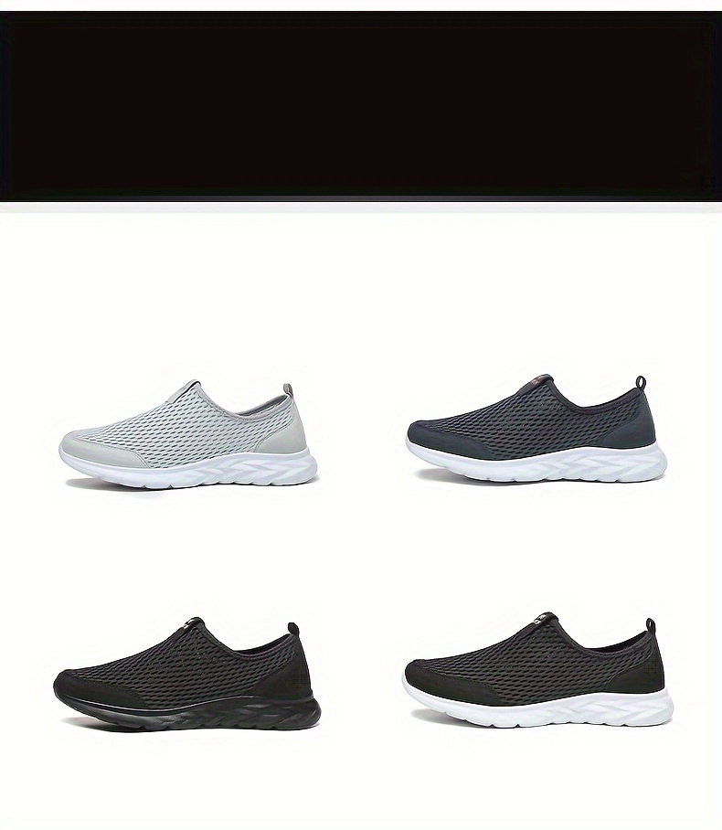 men s slip mesh sneakers athletic shoes comfy breathable details 3