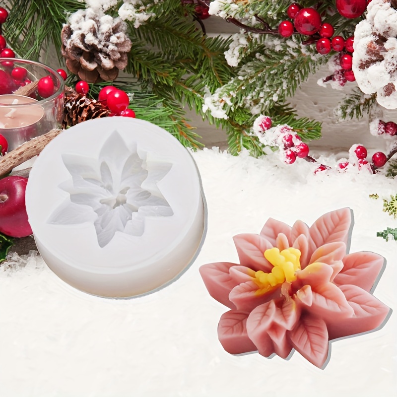 

1pc Silicone Mold For Christmas Flower Aromatherapy Plaster - Diy Craft, Non-electric, Food Supply Equipment, Simulation , For Holiday Decorations / Handmade Ornaments, Ideal For Crafters