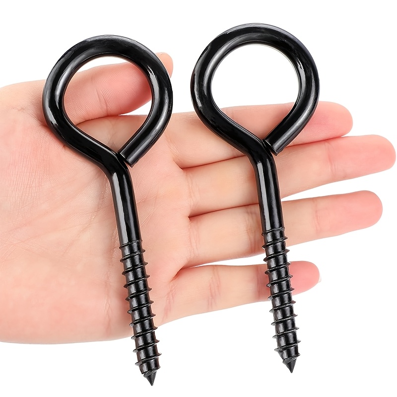 TEMU 5-inch , Screw Hook, Heavy-duty Black Large Hook, Used For Suspension, Fastening, And Heavy-duty Applications