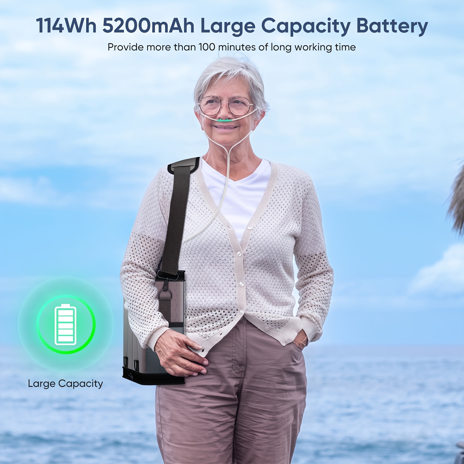 portable oxygen concentrator high 90 concentration multiple charging options 6l adjustable   oxygen generator machine with backpack for travel use Product details 4