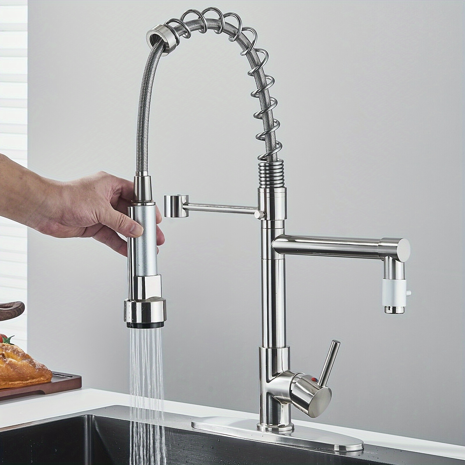 JULLYBATHEVY Robinet de Cuisine - Nickel brossé Évier de Cuisine