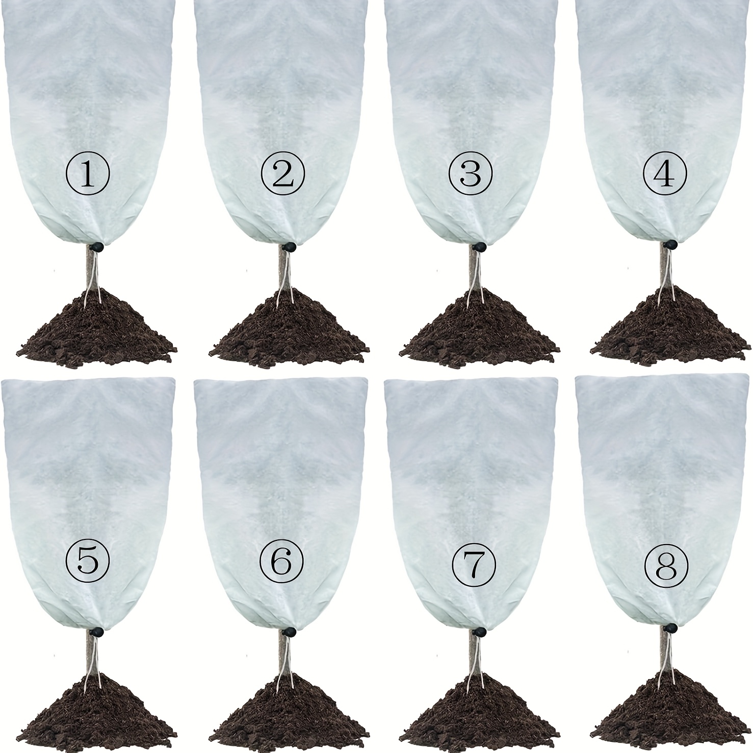 TEMU Set di 8 coperture invernali per piante con coulisse per la protezione dal , che misurano 23.6 X pollici ( 60 X 80 cm), grandi sacchi