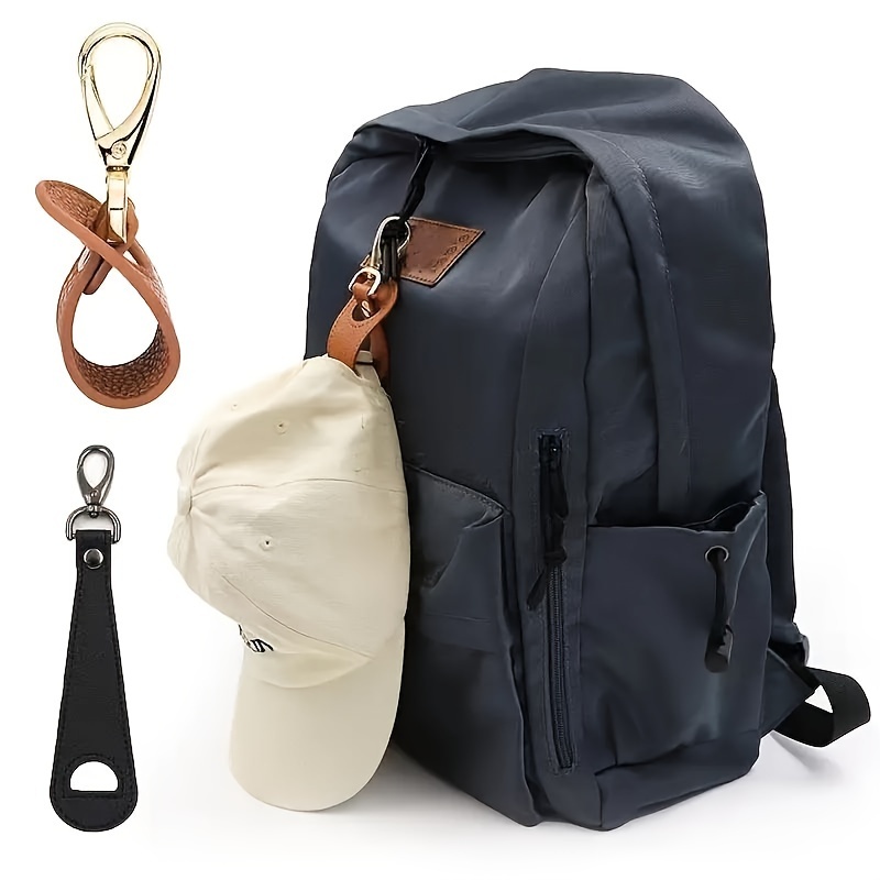 Supporto per cappello da viaggio sulla borsa, clip per cappello da viaggio, clip a becco d' in pelle PU per tenere il cappello sulla borsa, accessorio per cappelli da sole e a