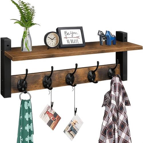 thickened load bearing wall mounted coat and hat rack industrial hook jacket bag multi functional entrance storage design suitable for porch foyer and hallway
